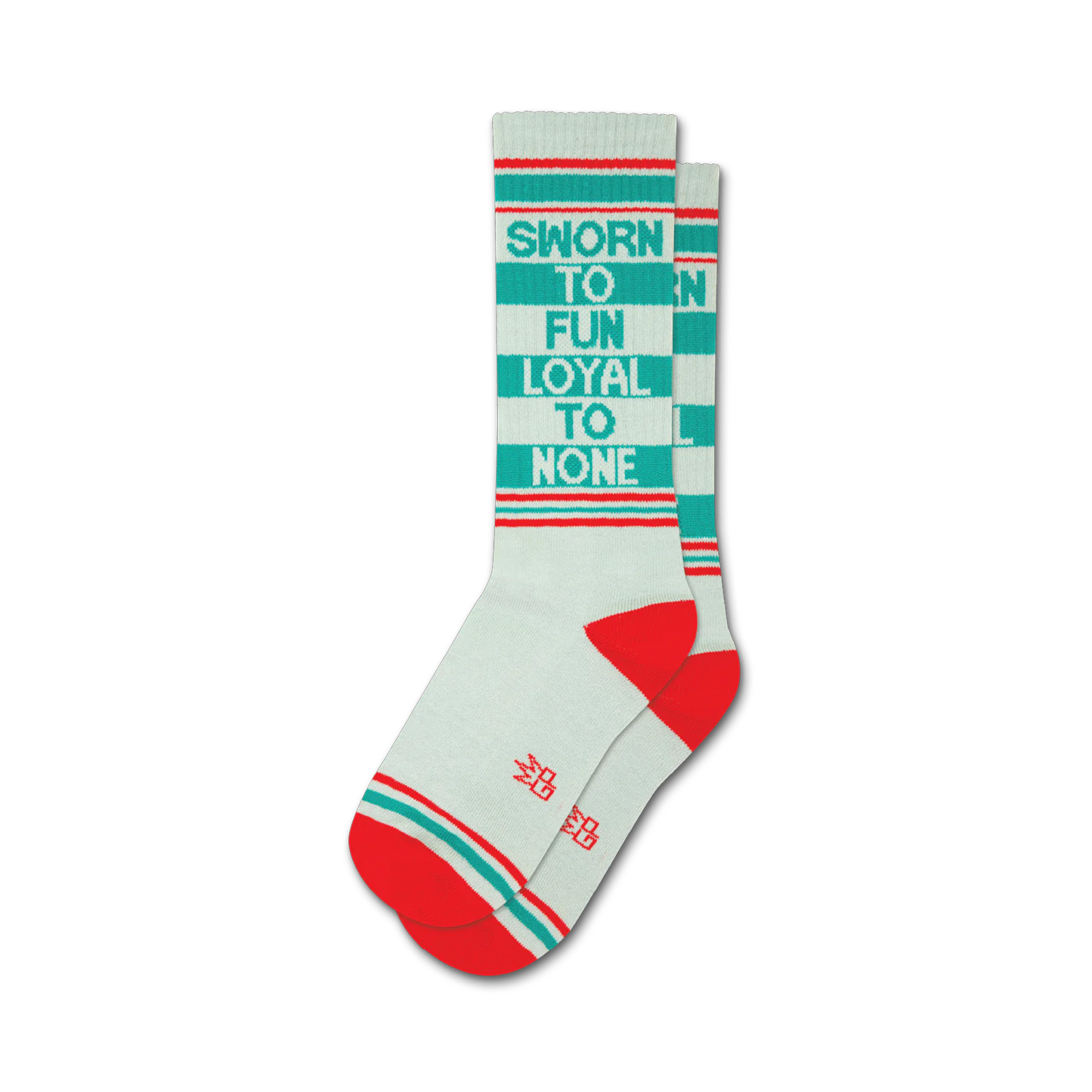 Sworn To Fun Loyal to None Crew Socks – Bold Striped Statement Socks