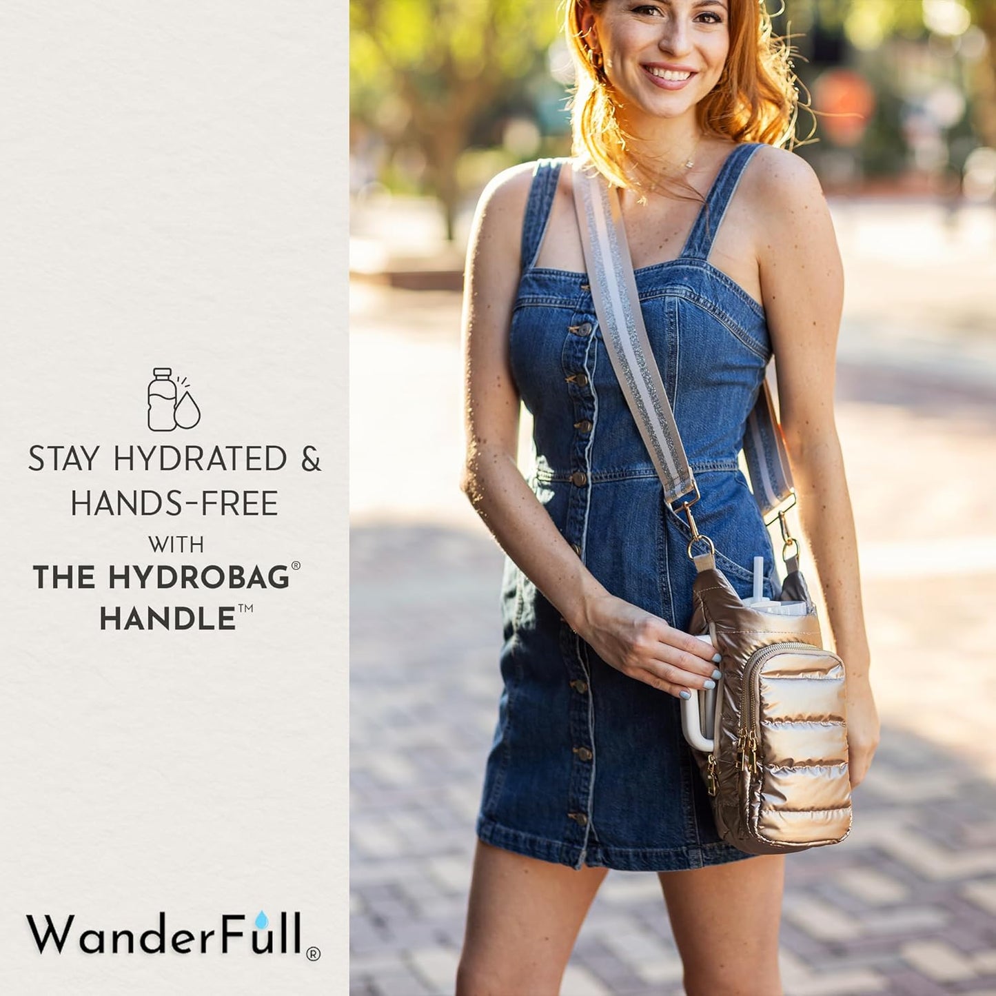 HydroBag® HANDLE®- Gold Striped Strap