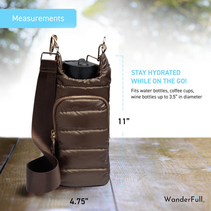 Chocolate Brown Shiny HydroBag® with Matching Solid Strap