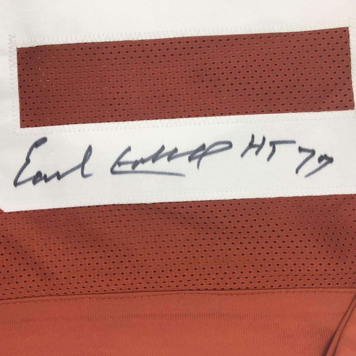 Framed Autographed/Signed Earl Campbell HT 77 35x39 Texas Orange College Football Jersey JSA COA