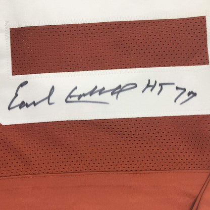 Framed Autographed/Signed Earl Campbell HT 77 35x39 Texas Orange College Football Jersey JSA COA