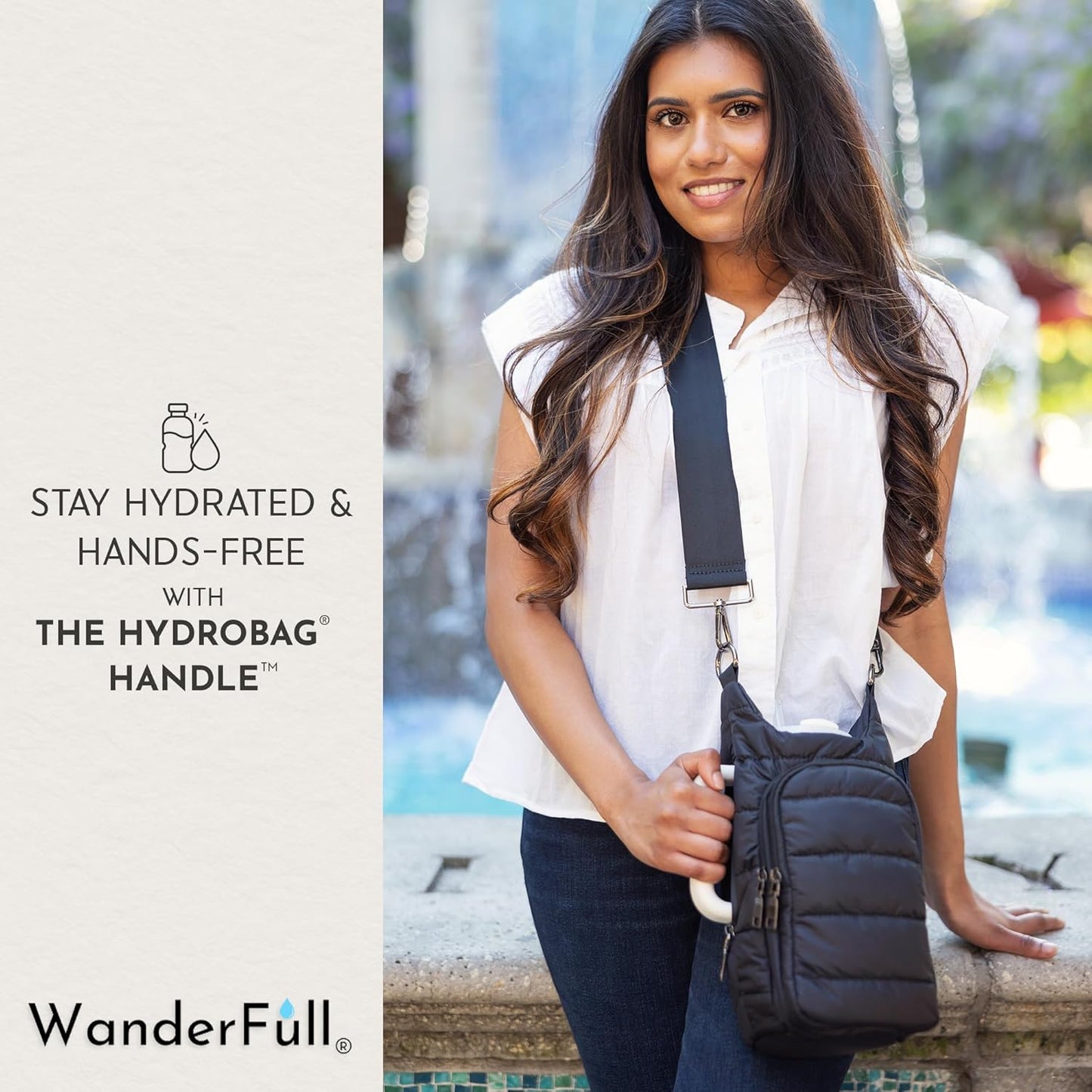 HydroBag® HANDLE® - Sage Green with Solid Vegan Leather Trimmed Strap
