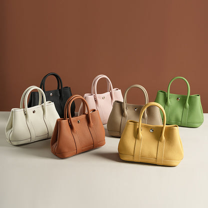 Genuine Leather Women's Crossbody Handbag – Soft Structure, Bold Color