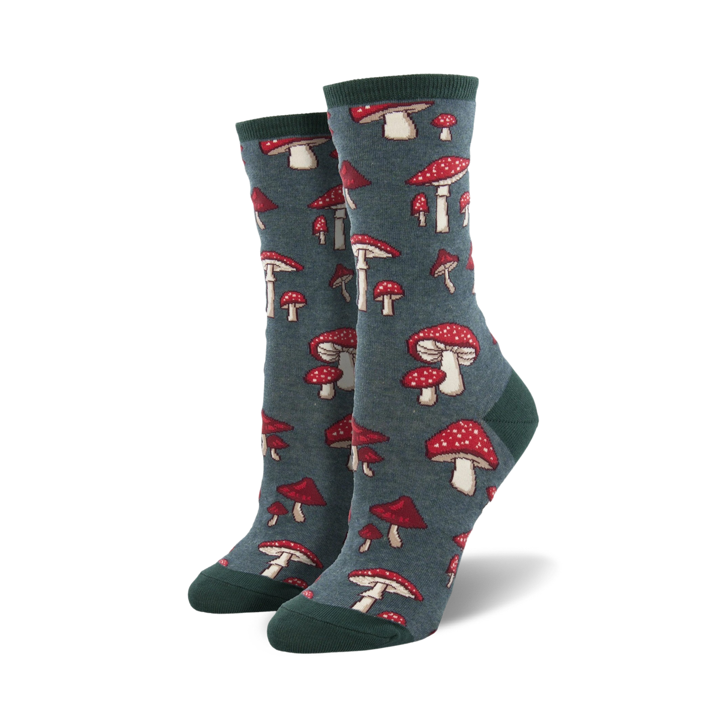 Pretty Fly For A Fungi Crew Socks – Fun Mushroom Pattern Socks for Women