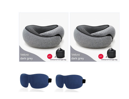 Travel U-shaped Memory Cotton Neck Pillow With Sleep Mask - Durable & Plush