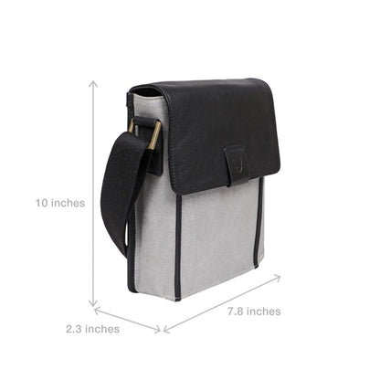 Aiden Genuine Leather and Canvas Mini Crossbody Men/Women Messenger/Travel Bag