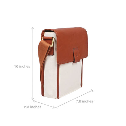 Aiden Genuine Leather and Canvas Mini Crossbody Men/Women Messenger/Travel Bag