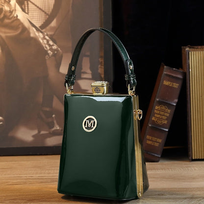 Patent Leather Glossy Shoulder & Crossbody Bag – Light Luxury All‑matching