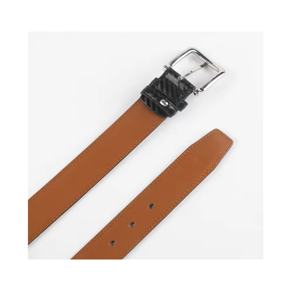 Genuine Leather Business Belt for Men & Boys – Swivel Pin Buckle, Classic Retro Style