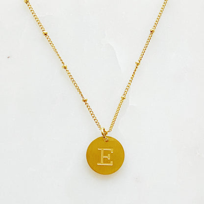 Gold‑Plated Coin Initial Necklace – Personalized Charm with Delicate Detail