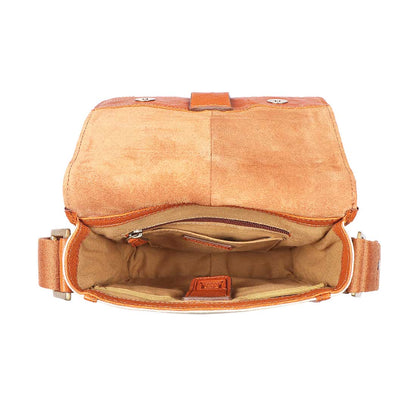 Aiden Genuine Leather and Canvas Mini Crossbody Men/Women Messenger/Travel Bag