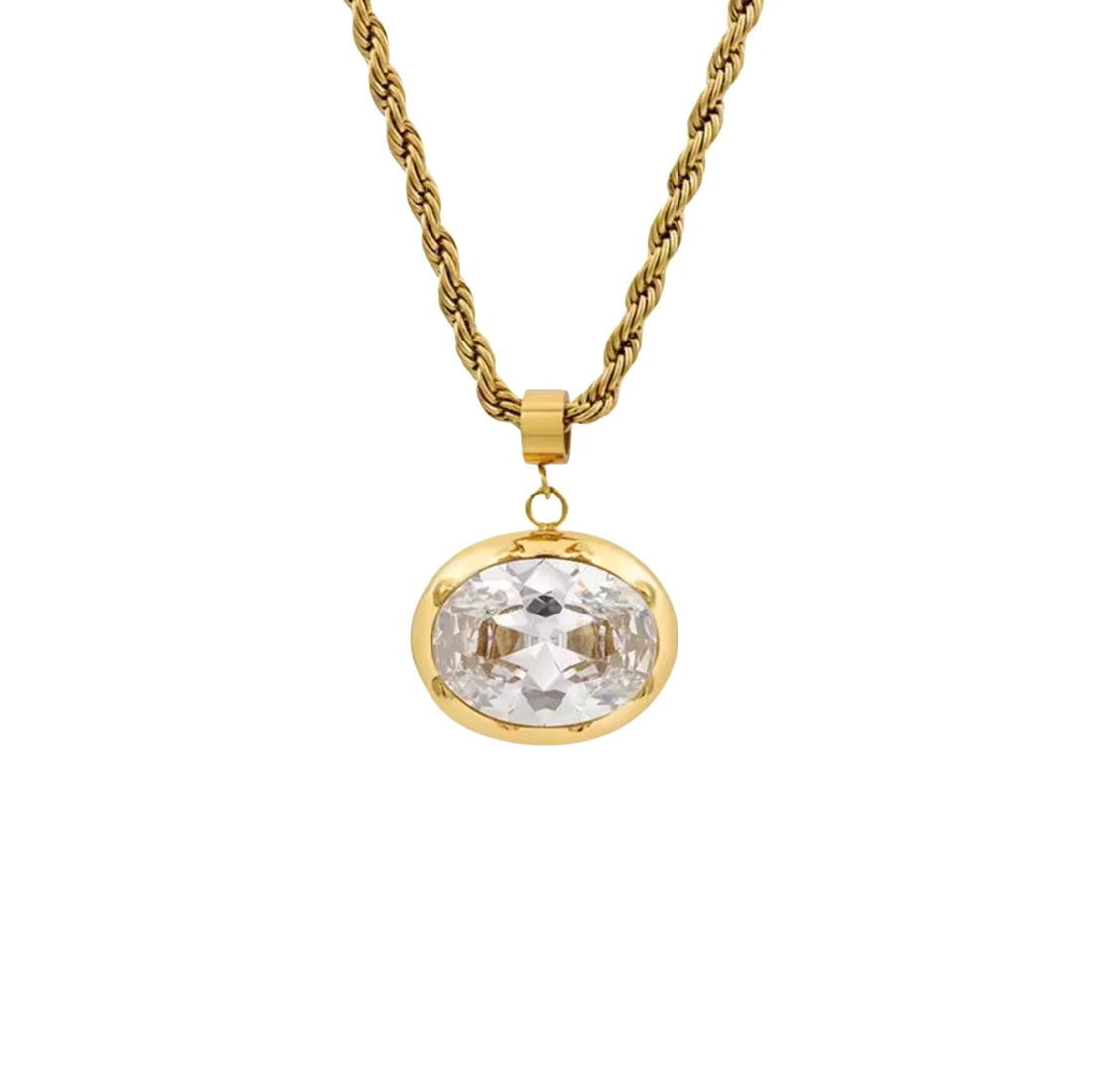 Avalon Oval Pendant Necklace Water Resistant