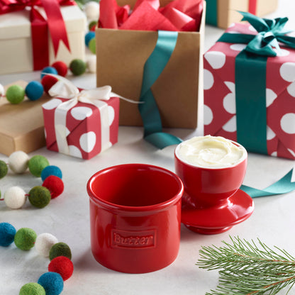 Maraschino Red Cafe Retro Butter Bell Crock