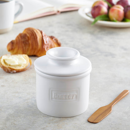 Matte White Cafe Butter Bell Crock