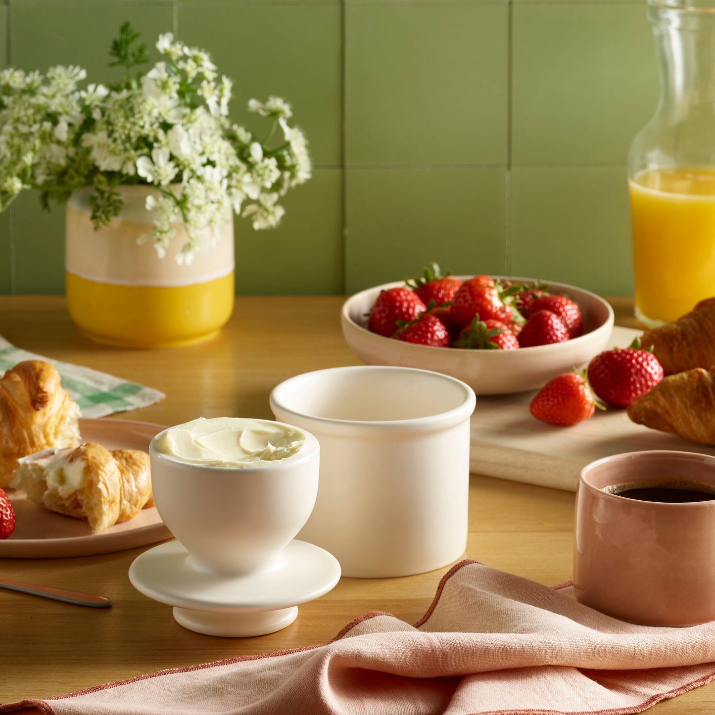 Classic Matte Ivory Butter Bell Crock