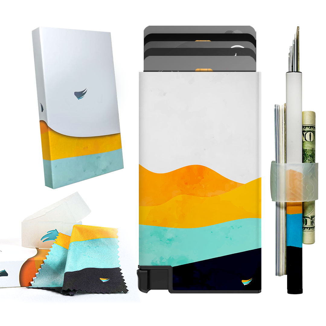 Ultra Slim Wallet RFID Blocking Premium Aluminum Card Holder W/Trigger to Slide Up Cards