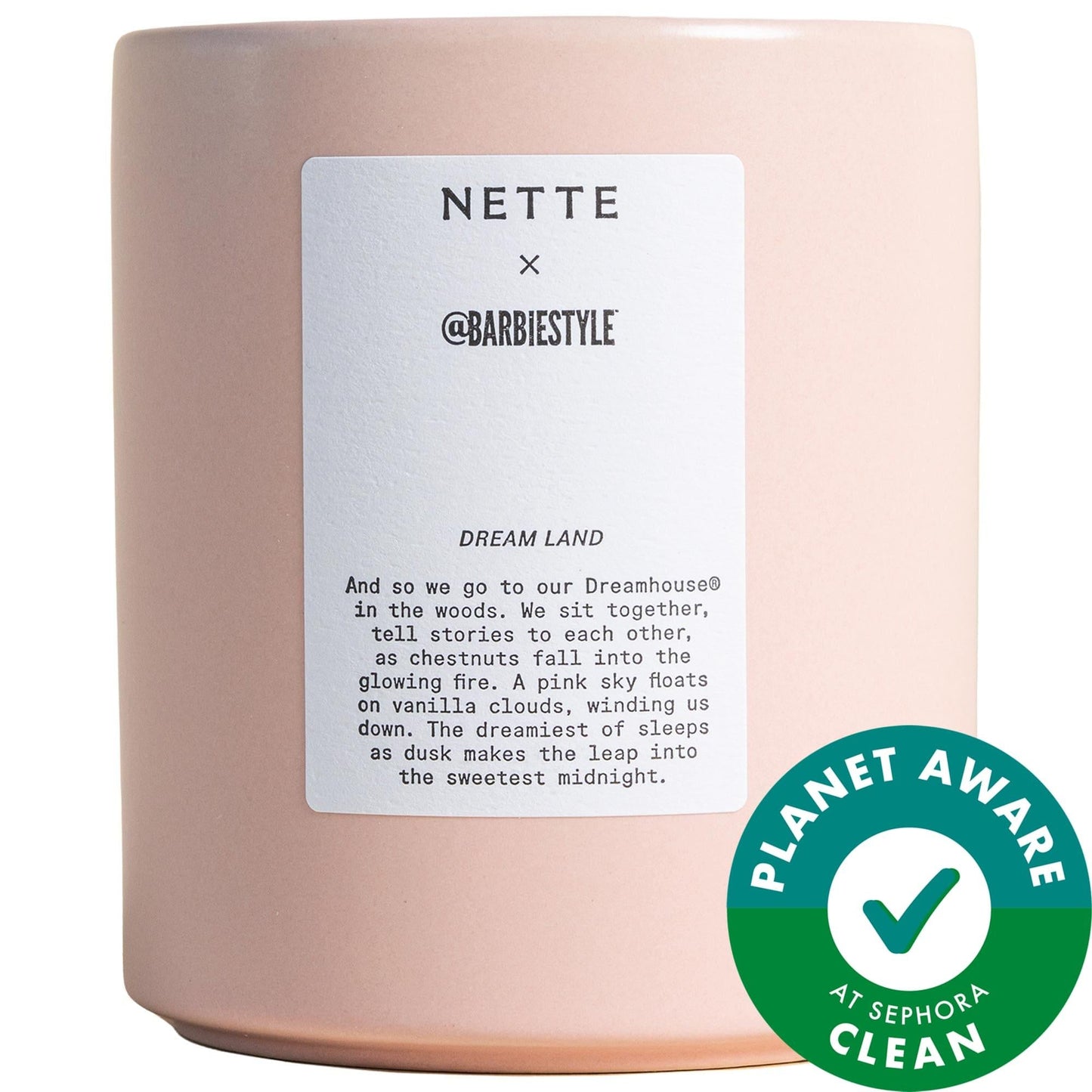 Nette x BarbieStyleª Dream Land Scented Candle: A Luxurious Gourmand Fragrance - Pink Pepper, Roasted Chestnut, & Vanilla Bean - 55 Hour Burn Time