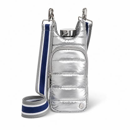 Navy/Gray Strap with Silver Hardware