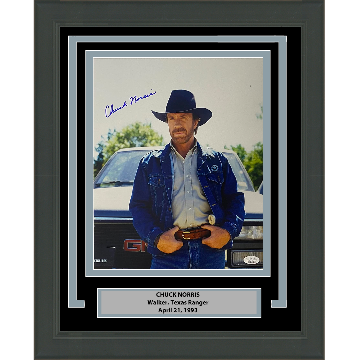 Framed Autographed/Signed Chuck Norris Walker, Texas Ranger 11x14 Movie Photo JSA COA #10