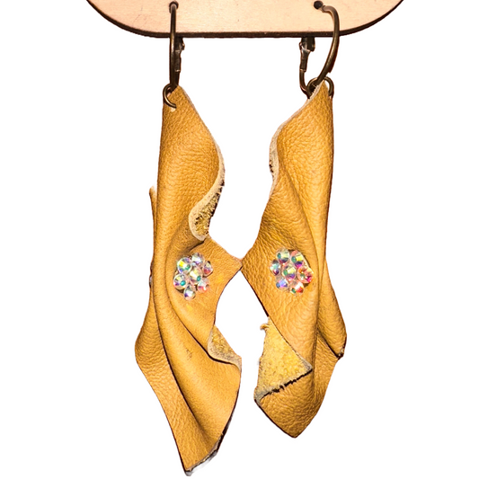 Crimped Leather Earrings