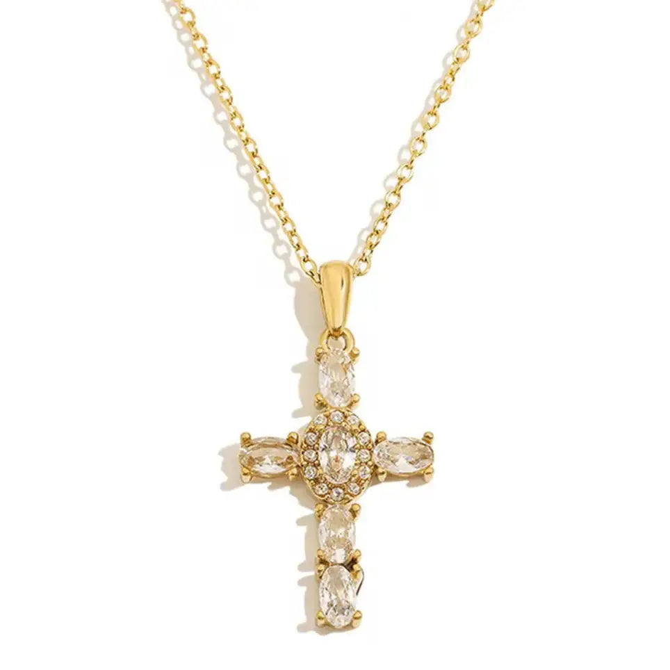 Crystal CZ Cross Necklace