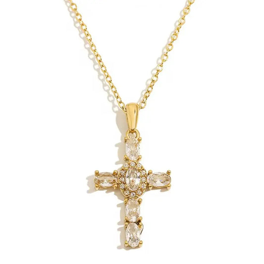 Crystal CZ Cross Necklace