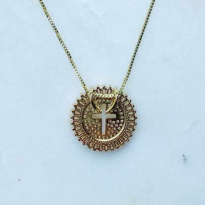 Shine Circle Cross Necklace
