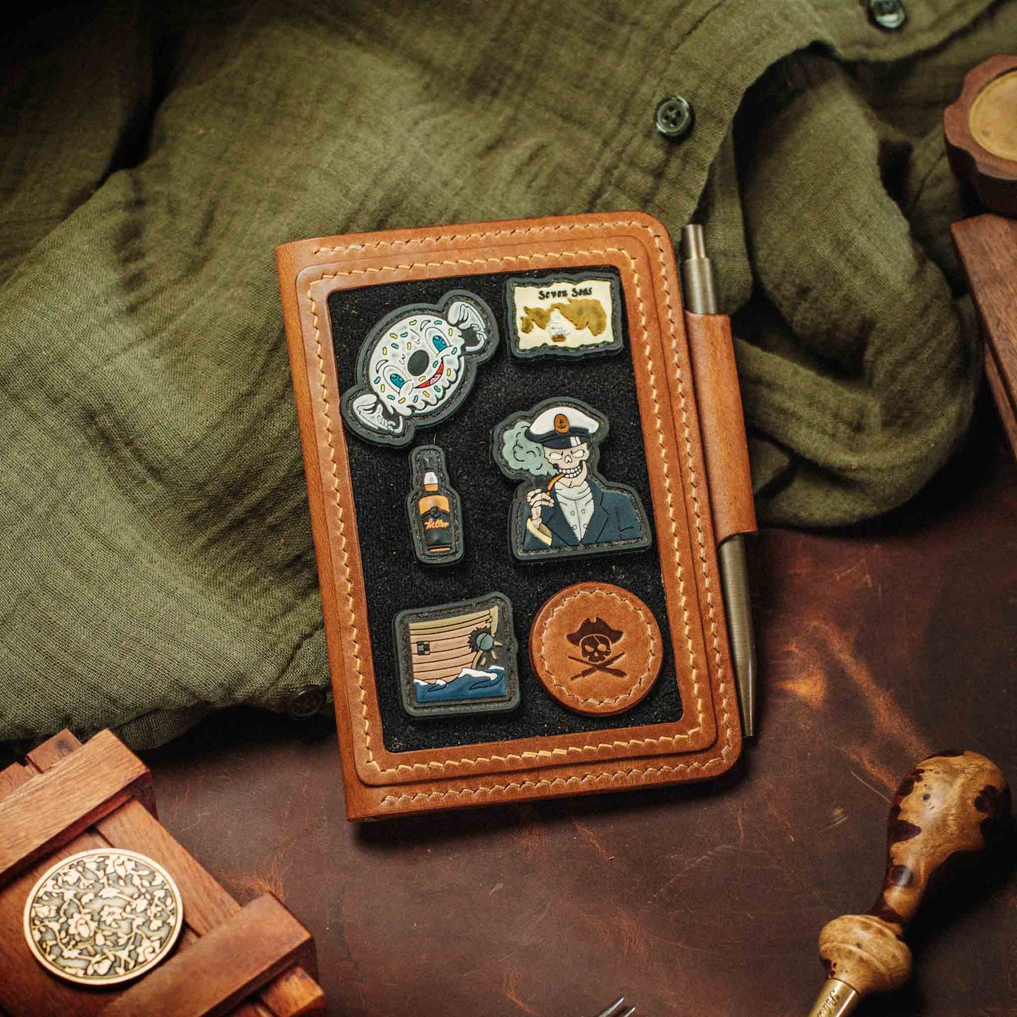 Passport Travel Wallet - Quartermaster v2 | Leather Velcro Organizer | Field Notes Holder | EDC Travel Organizer