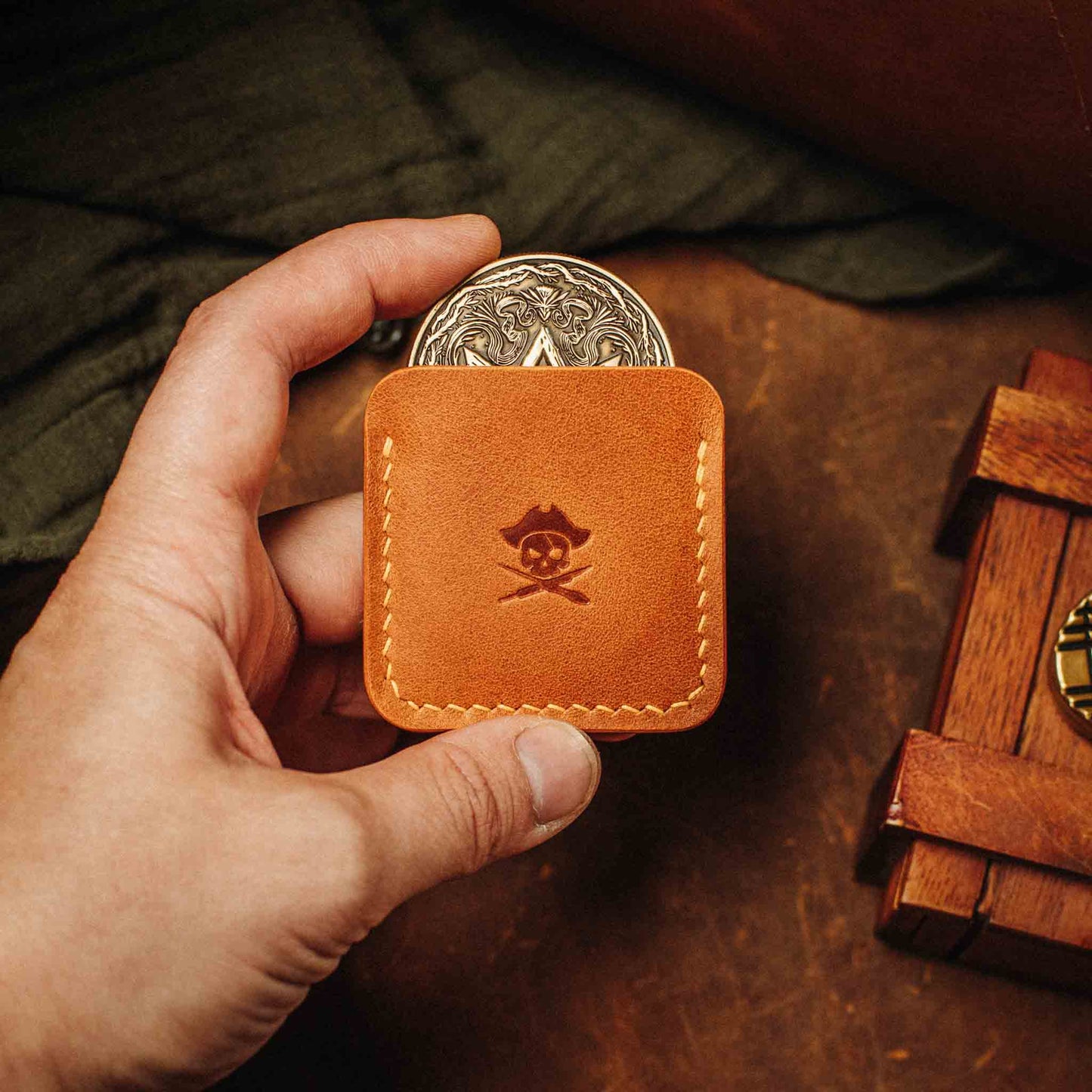 Challenge Coin Holder - Peso Pocket v3 | Leather Coin Case | Handcrafted Leather EDC