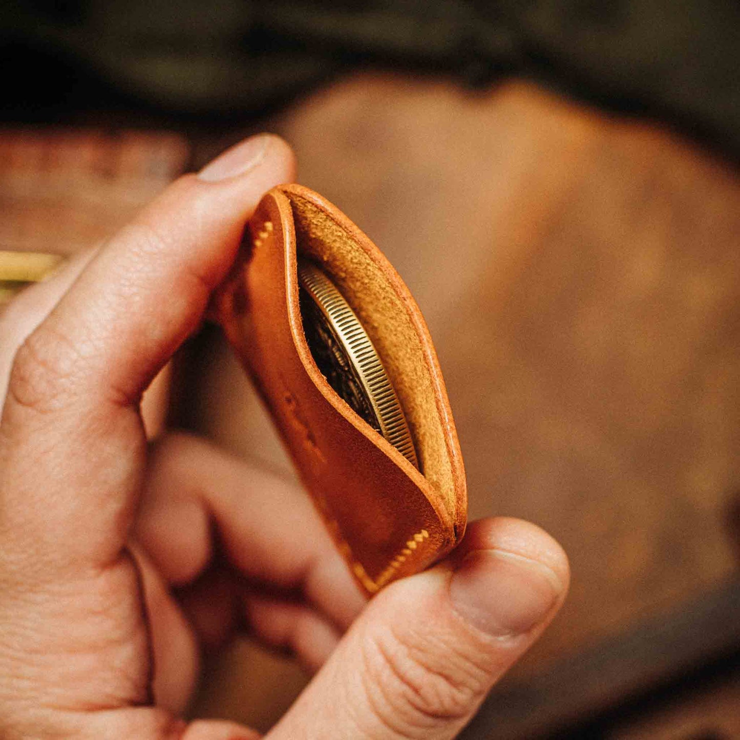 Challenge Coin Holder - Peso Pocket v3 | Leather Coin Case | Handcrafted Leather EDC