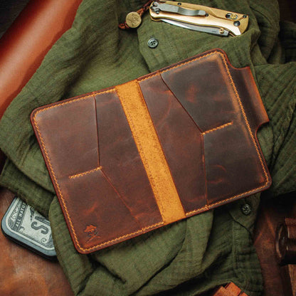 Passport Travel Wallet - Quartermaster v2 | Leather Velcro Organizer | Field Notes Holder | EDC Travel Organizer