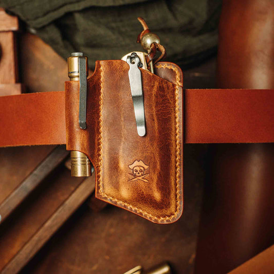 Belt Knife Sheath - V4 | Leather EDC | Knife Holder - Smart Belt Cutouts for Everyday Carry