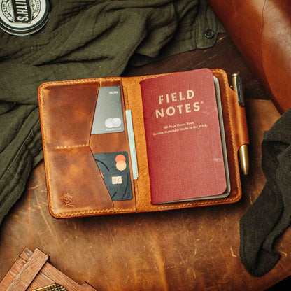 Passport Travel Wallet - Quartermaster v2 | Leather Velcro Organizer | Field Notes Holder | EDC Travel Organizer