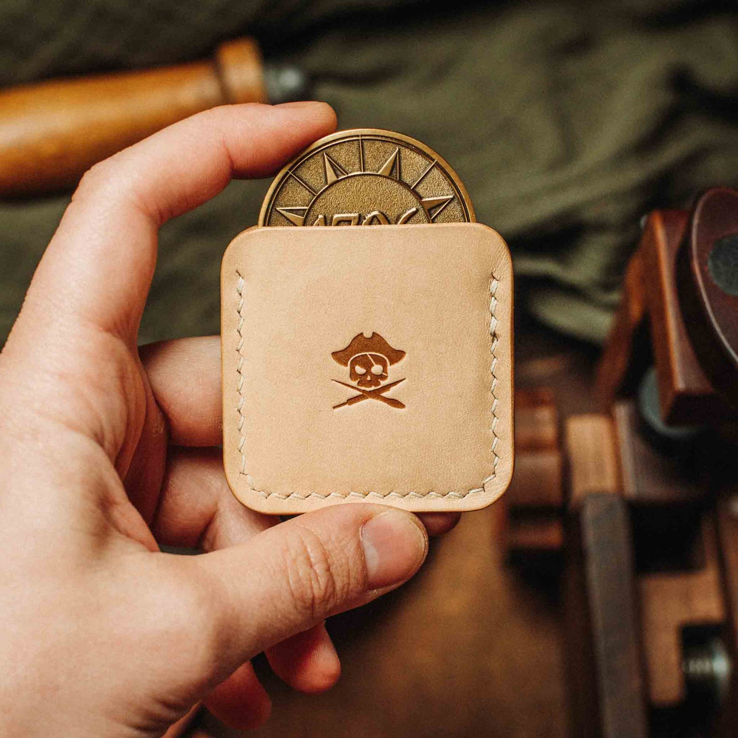 Challenge Coin Holder - Peso Pocket v3 | Leather Coin Case | Handcrafted Leather EDC