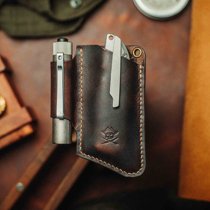 Knife Sheath V3 - Leather EDC | Pocket Knife Holder | Handcrafted