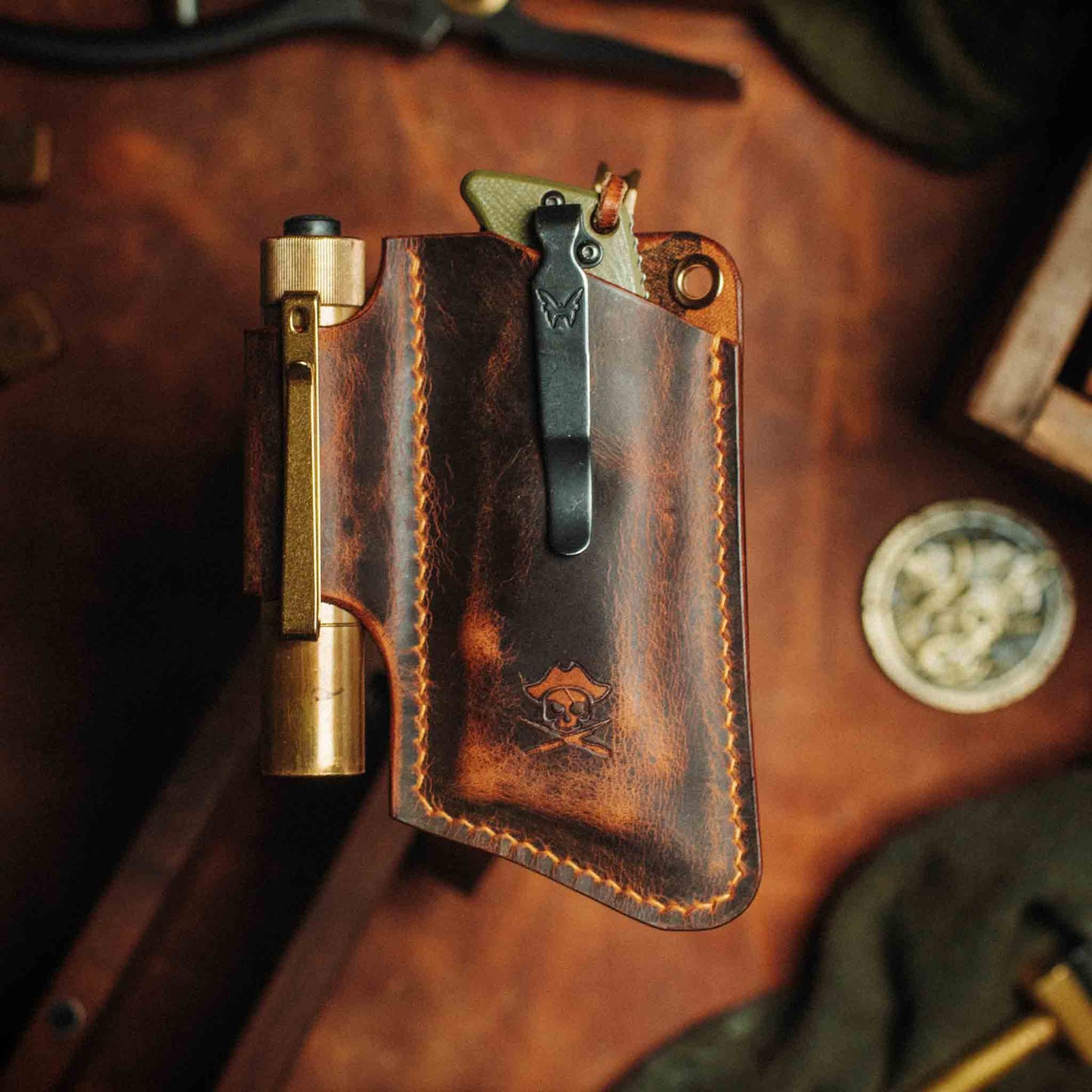 Knife Sheath V3 - Leather EDC | Pocket Knife Holder | Handcrafted
