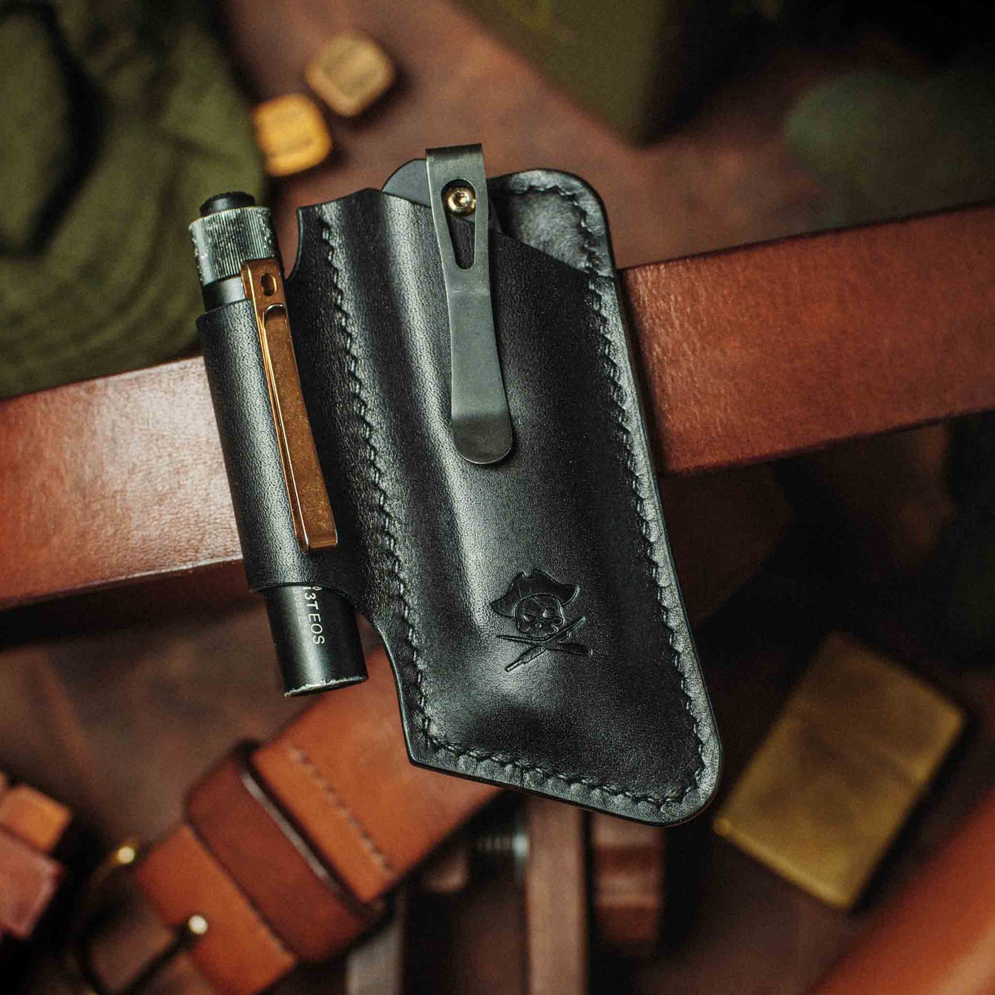 Belt Knife Sheath - V4 | Leather EDC | Knife Holder - Smart Belt Cutouts for Everyday Carry