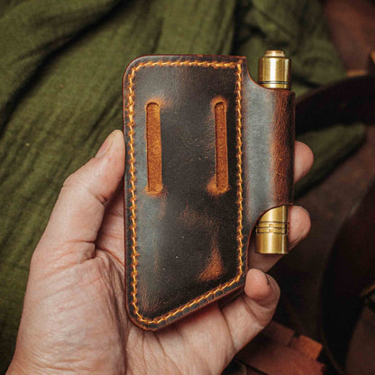 Belt Knife Sheath - V4 | Leather EDC | Knife Holder - Smart Belt Cutouts for Everyday Carry