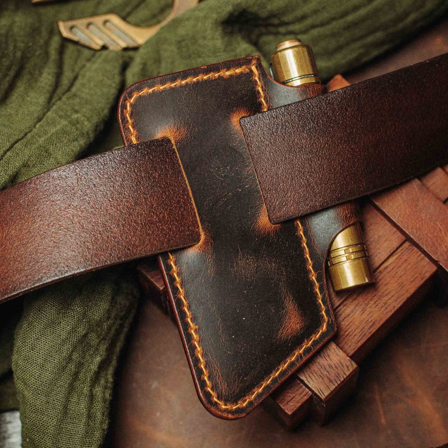 Belt Knife Sheath - V4 | Leather EDC | Knife Holder - Smart Belt Cutouts for Everyday Carry