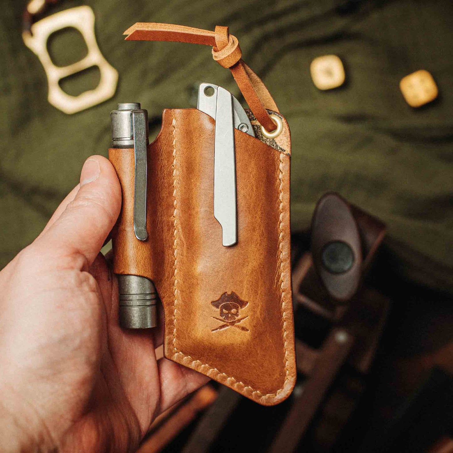 Knife Sheath V3 - Leather EDC | Pocket Knife Holder | Handcrafted