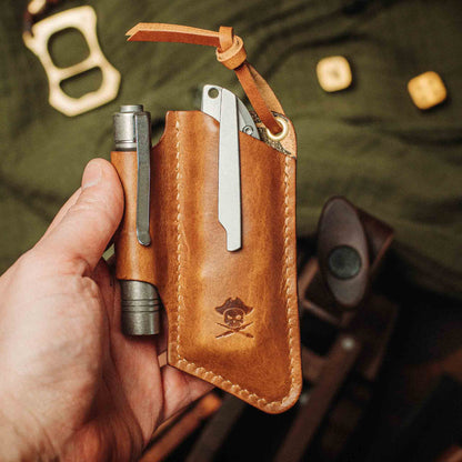 Knife Sheath V3 - Leather EDC | Pocket Knife Holder | Handcrafted