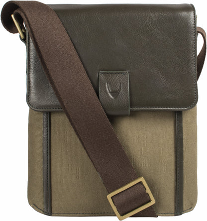 Aiden Genuine Leather and Canvas Mini Crossbody Men/Women Messenger/Travel Bag