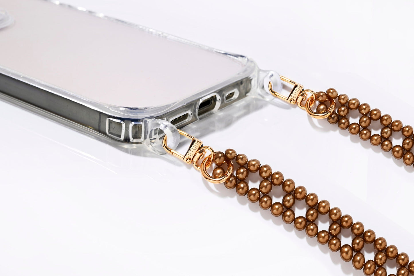 Petit Emily Chain – Caramel | ETUUI® Pearl Phone Strap (Parisian Style)