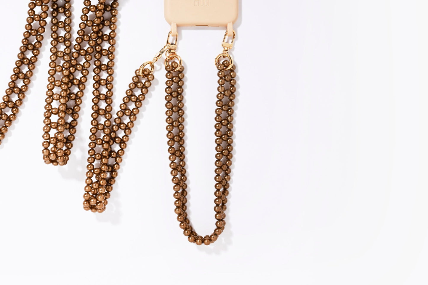 Petit Emily Chain – Caramel | ETUUI® Pearl Phone Strap (Parisian Style)