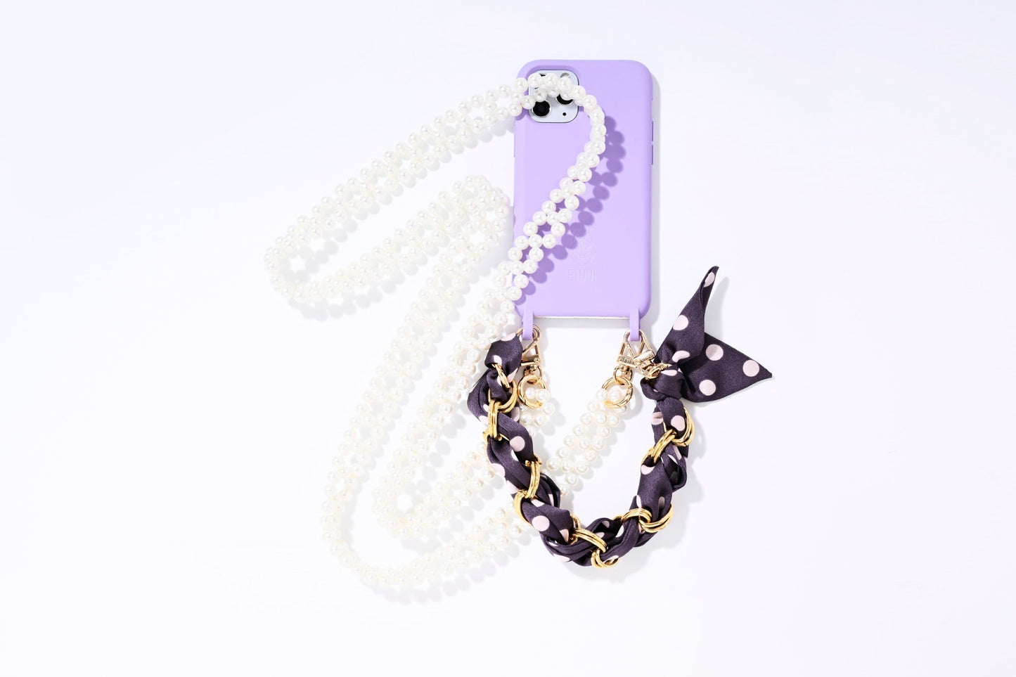 Emily Chain – White Parisian Style | ETUUI® Pearl Phone Strap