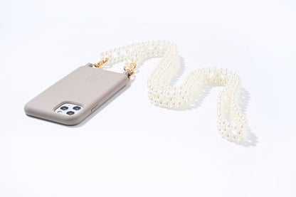 Emily Chain – White Parisian Style | ETUUI® Pearl Phone Strap