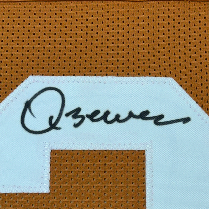 Framed Autographed/Signed Quinn Ewers 35x39 Texas Orange College Football Jersey Beckett BAS COA