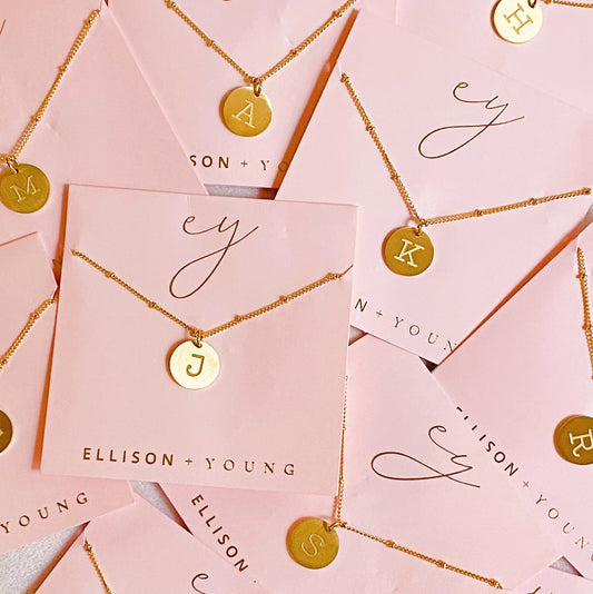 Gold‑Plated Coin Initial Necklace – Personalized Charm with Delicate Detail