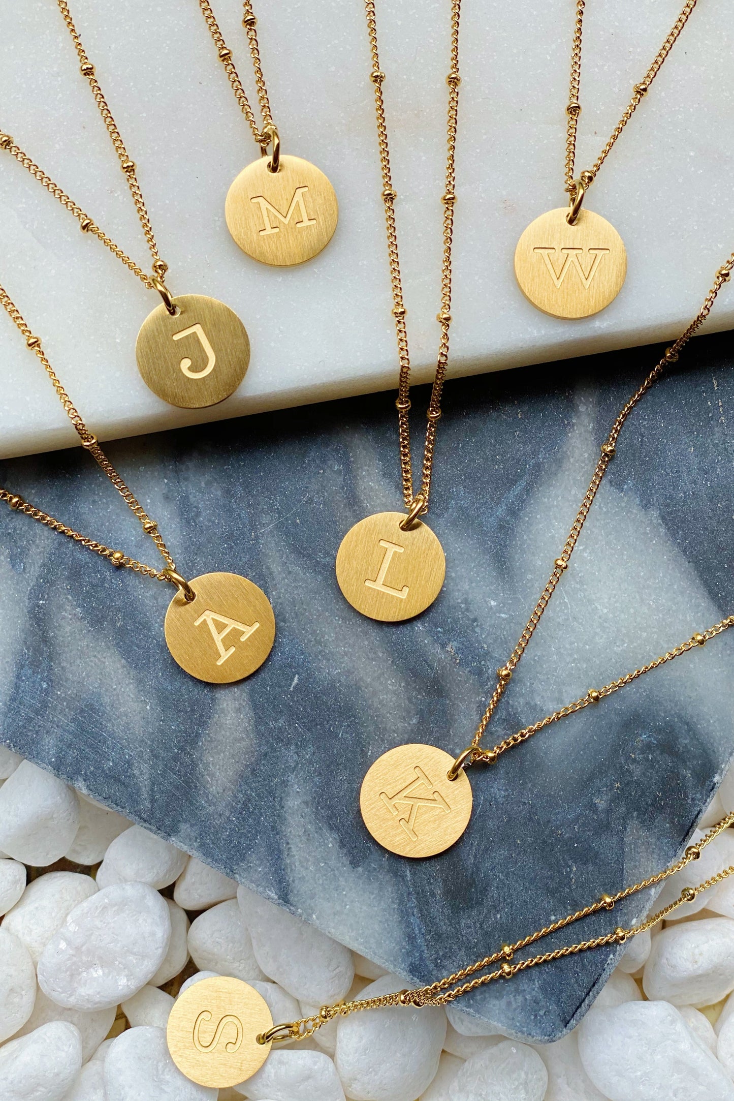 Gold‑Plated Coin Initial Necklace – Personalized Charm with Delicate Detail