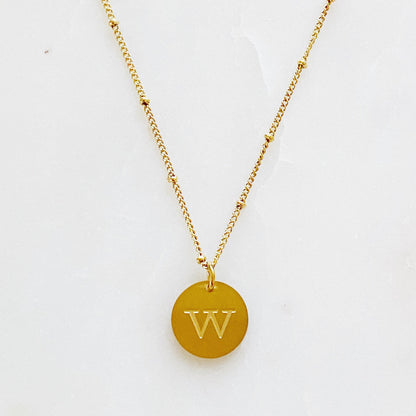 Gold‑Plated Coin Initial Necklace – Personalized Charm with Delicate Detail